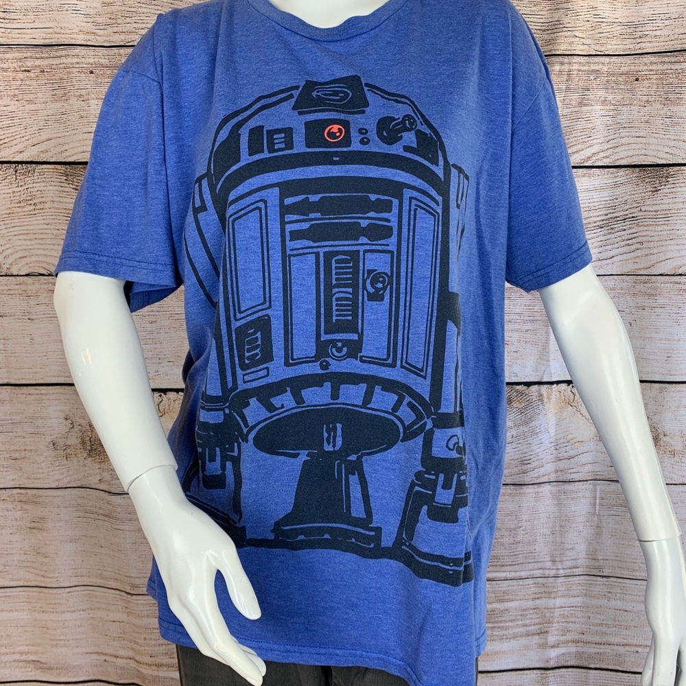 Star Wars R2-D2 Outline Heather Blue T-Shirt